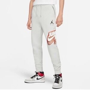 Nike Air Jordan Jump Man Fleece Light Gray Sweat Pants Men's Size Large